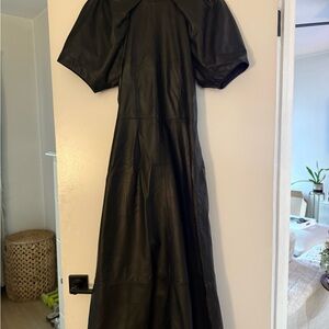 Black Mock Neck Raglan Sleeve Cocktail Gown